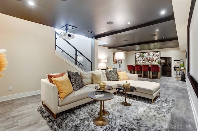 living room featuring hardwood / wood-style floors