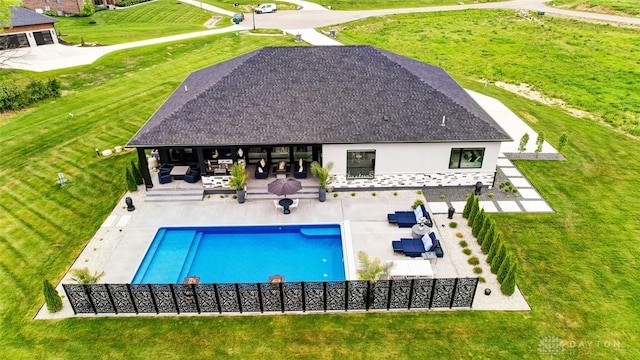 view of pool featuring a patio area and an outdoor living space