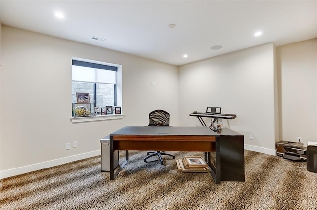 office space with carpet floors