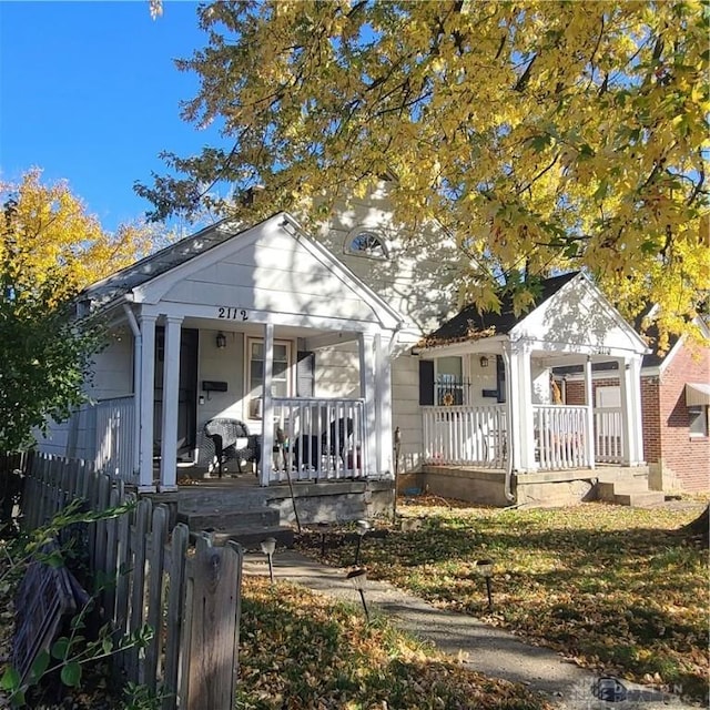 bungalow-style house with a porch