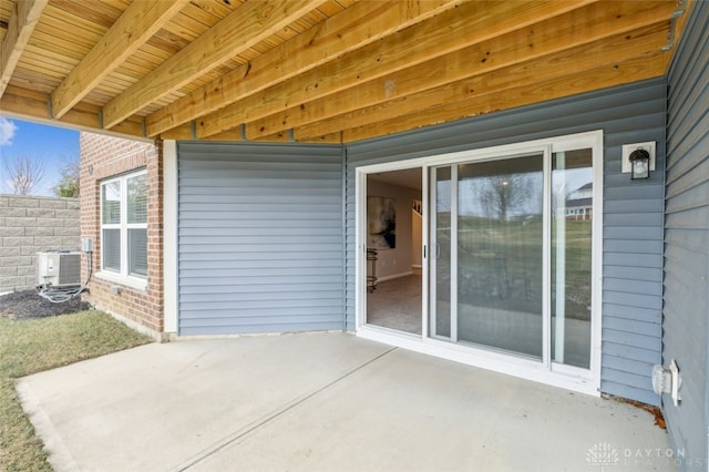 view of patio with central AC unit