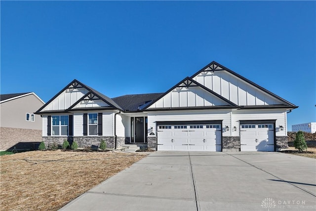 craftsman-style house with a garage