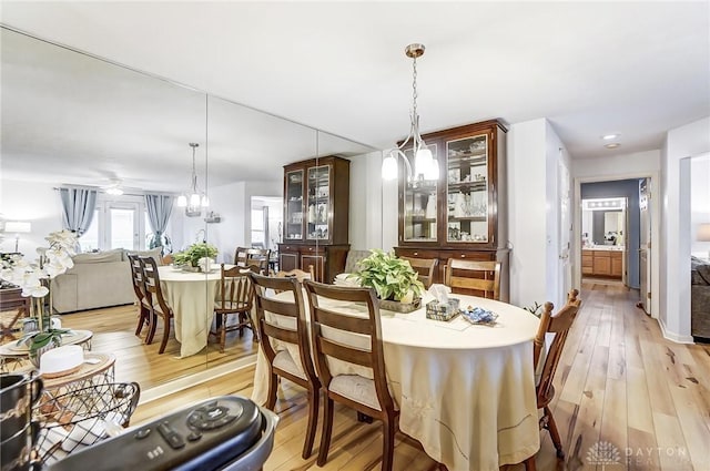 dining area featuring light hardwood / wood-style flooring