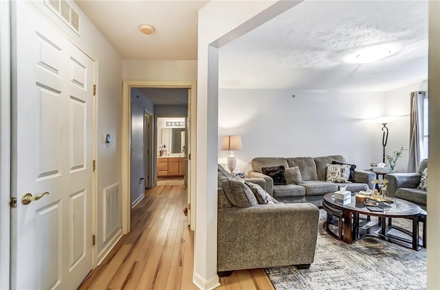 living room featuring hardwood / wood-style flooring