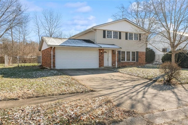 view of front property with a garage