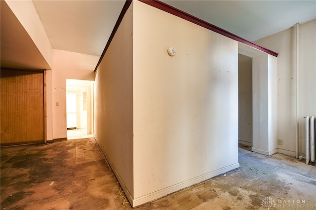 hallway with radiator heating unit