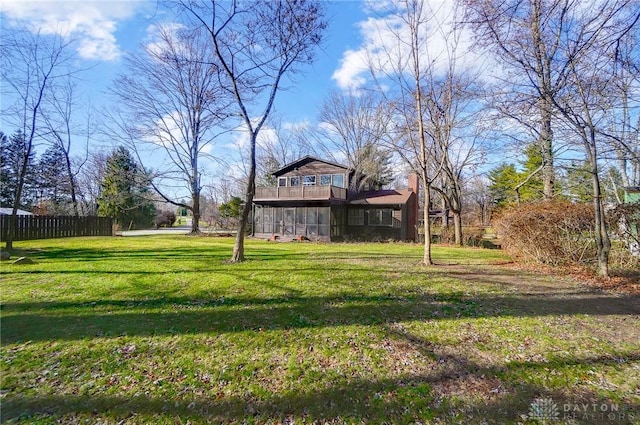 view of yard featuring fence