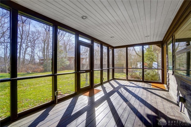 view of unfurnished sunroom