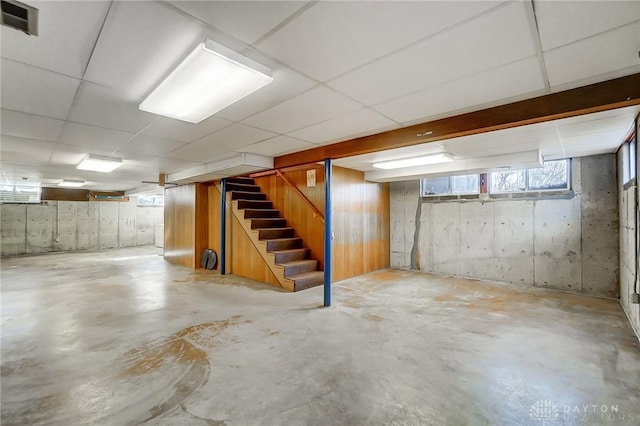 below grade area with visible vents and stairway