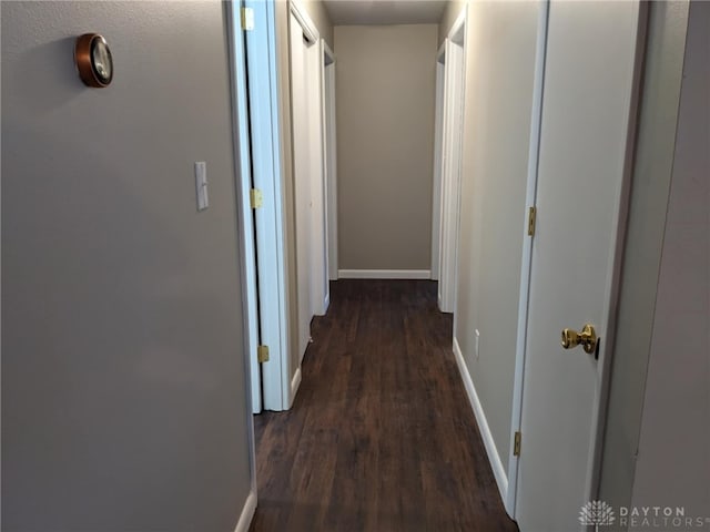 hallway featuring dark hardwood / wood-style floors