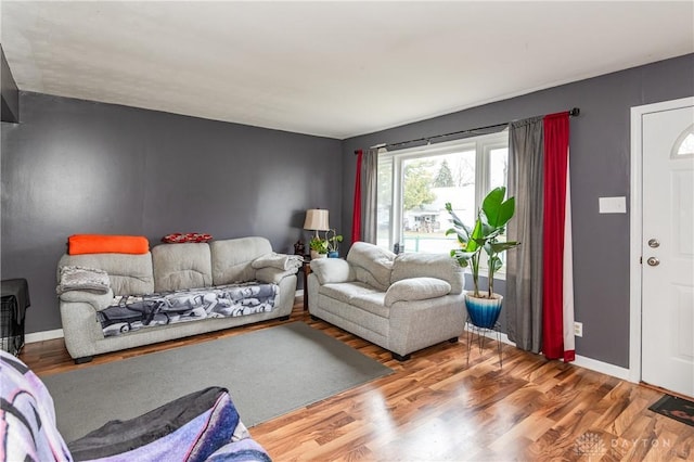 living room featuring hardwood / wood-style floors