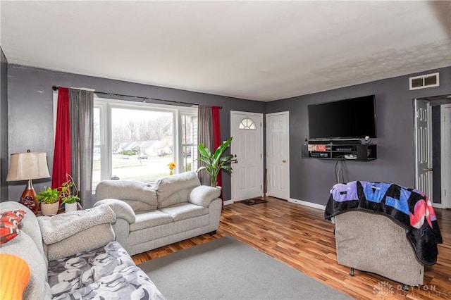 living room featuring hardwood / wood-style floors