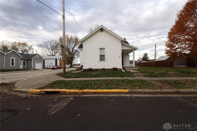 bungalow-style home with a garage