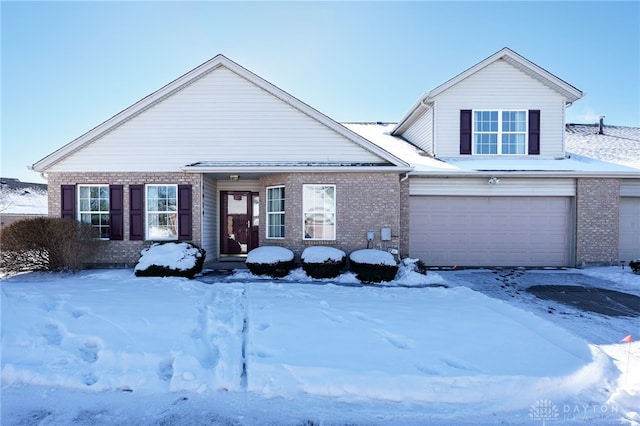 view of front of house with a garage