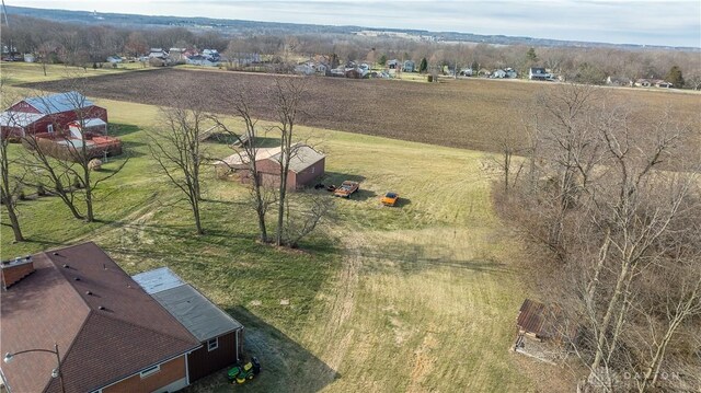 aerial view featuring a rural view