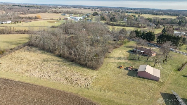 aerial view featuring a rural view