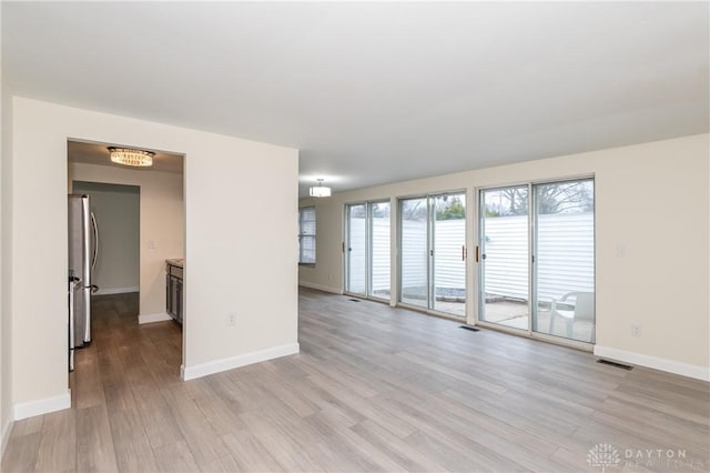 empty room featuring light wood-type flooring