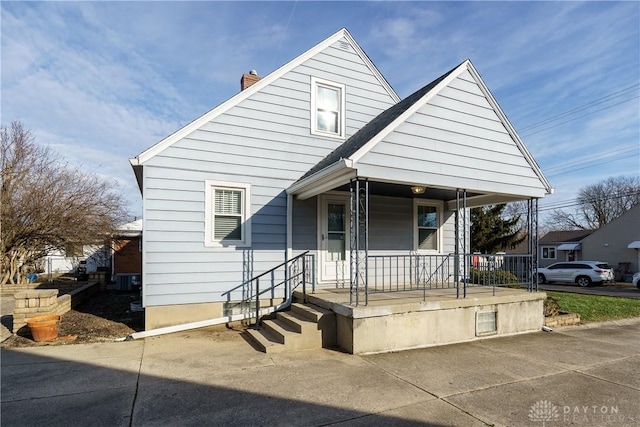 bungalow featuring a porch