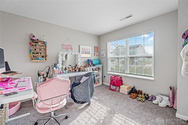 home office featuring carpet floors