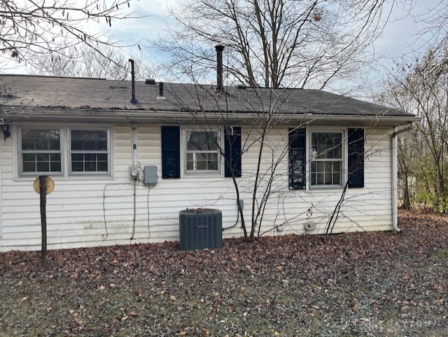 view of property exterior featuring central AC unit