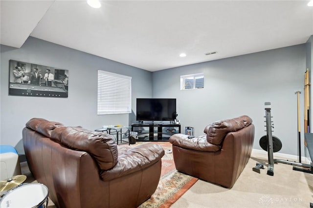 view of carpeted living room