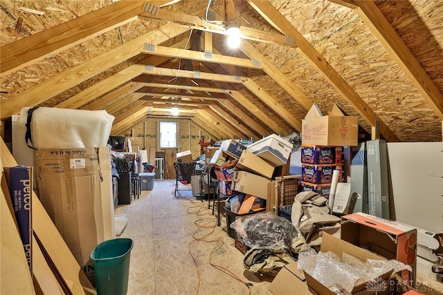 view of unfinished attic