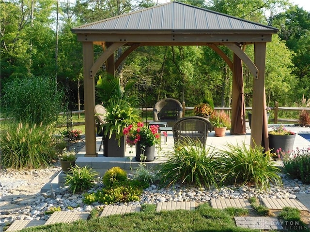 view of patio / terrace with a gazebo