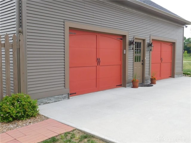 view of garage