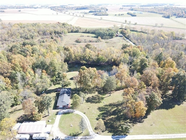 drone / aerial view featuring a rural view