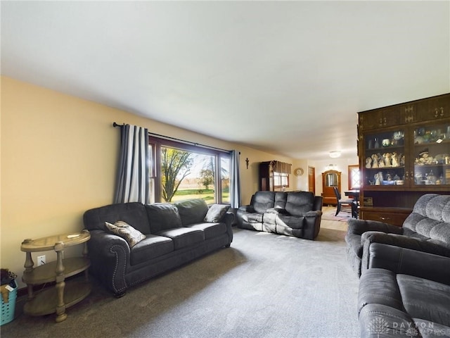 living room featuring carpet flooring