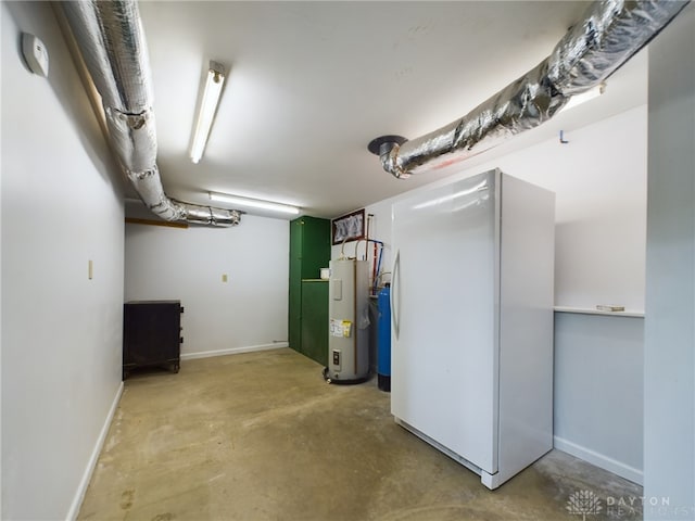 basement with electric water heater