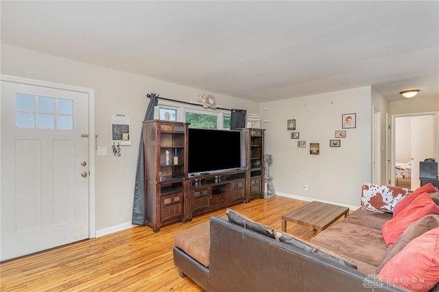 living room featuring light hardwood / wood-style floors