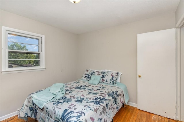 bedroom featuring light hardwood / wood-style flooring