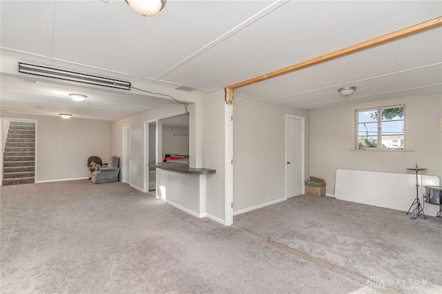 basement with carpet