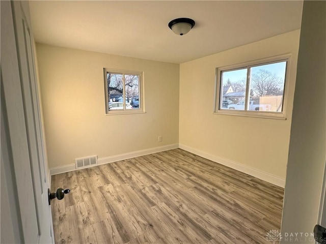 empty room featuring light wood-type flooring