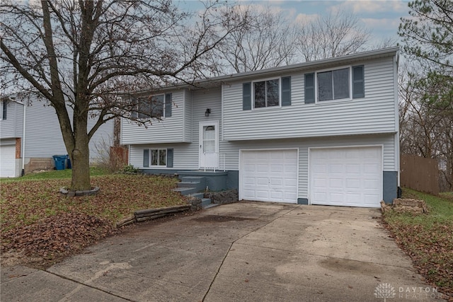 split foyer home with a garage