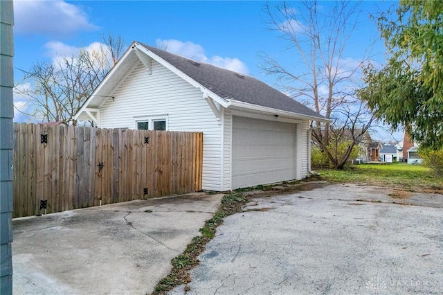 view of home's exterior with a garage