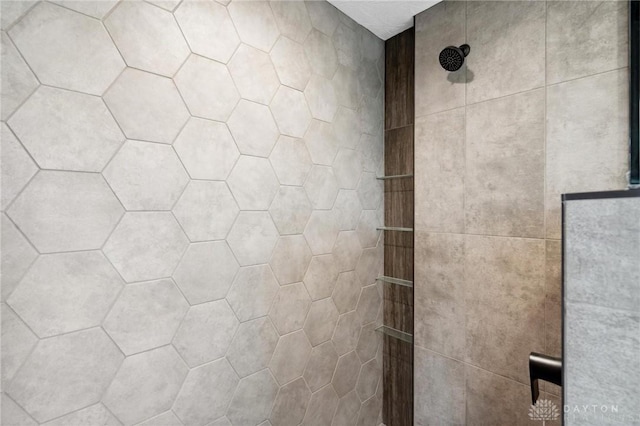 interior details with tiled shower
