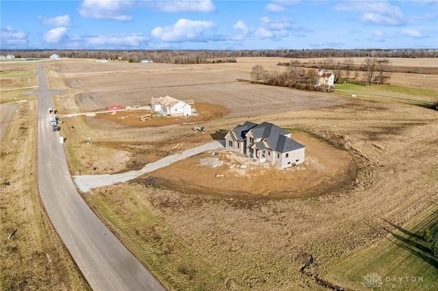 bird's eye view featuring a rural view