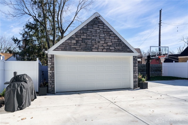 view of garage