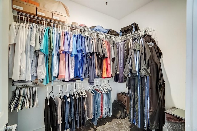 spacious closet with tile patterned flooring