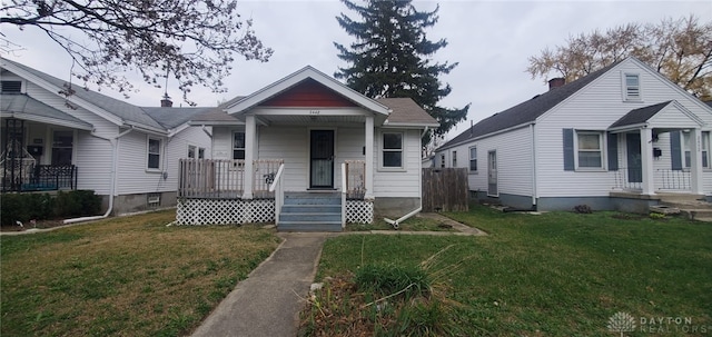 bungalow with a front yard