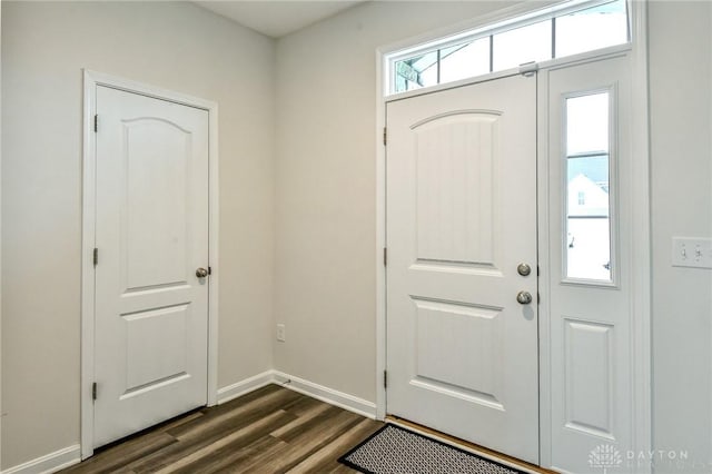 entryway featuring dark hardwood / wood-style floors