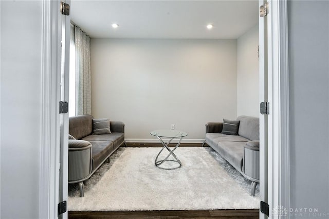 living room featuring hardwood / wood-style flooring