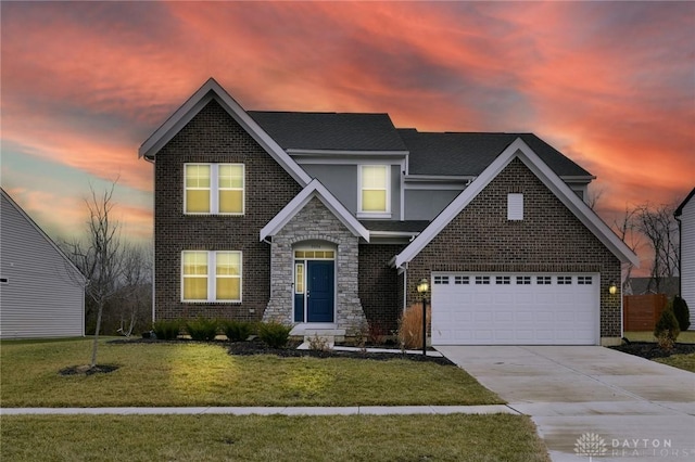 view of property with a lawn