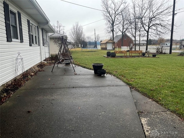 view of patio with a trampoline