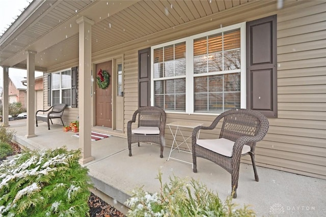 view of patio / terrace featuring covered porch