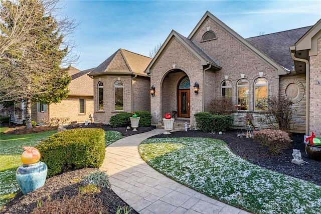 view of french country inspired facade