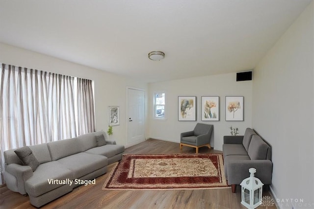 living room featuring hardwood / wood-style flooring