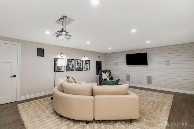 living room featuring wood-type flooring